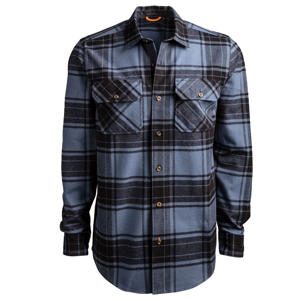 Timberland Mens Shirts PRO® Big & Tall Woodfort Heavyweight Flex Flannel Work - Navy - India HJ94352